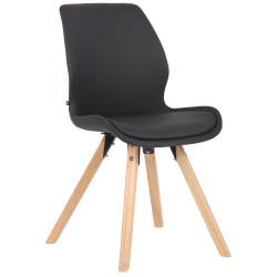 Fauteuil Luna, similicuir, noir