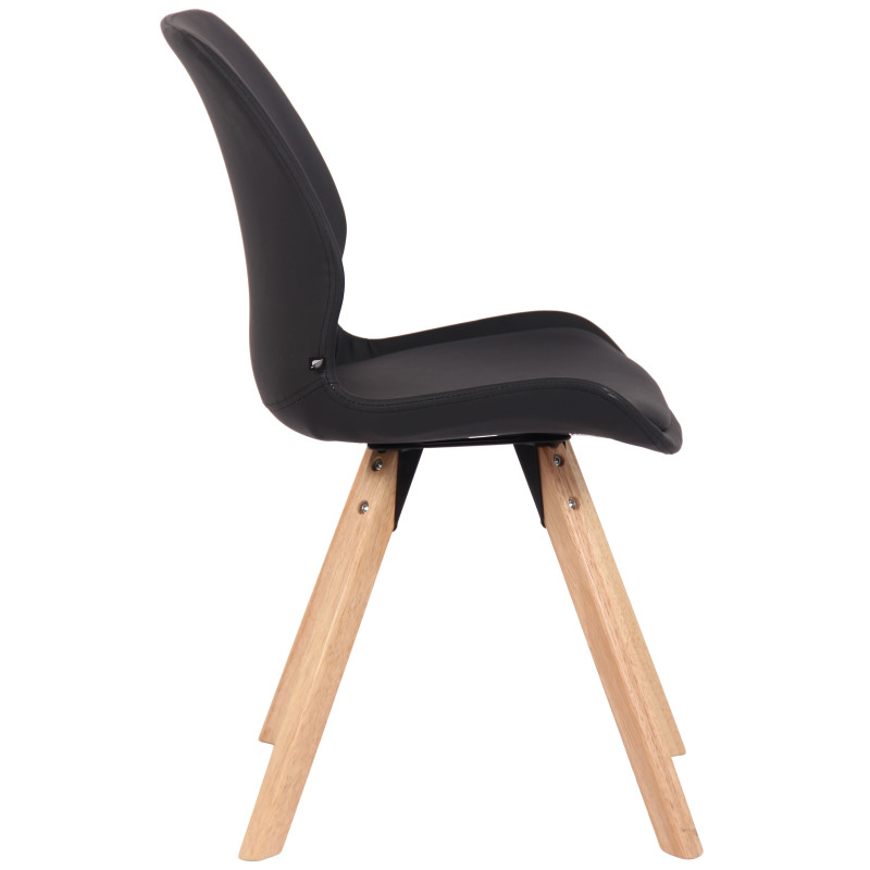 Fauteuil Luna, similicuir, noir