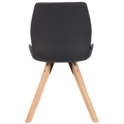 Fauteuil Luna, similicuir, noir
