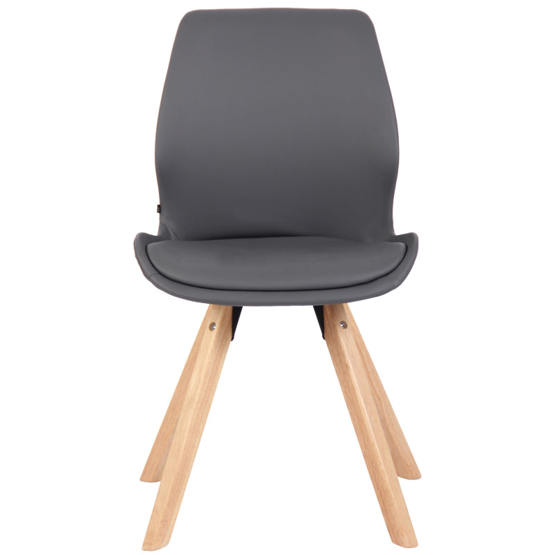 Fauteuil Luna, similicuir gris