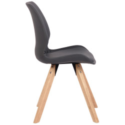 Fauteuil Luna, similicuir gris