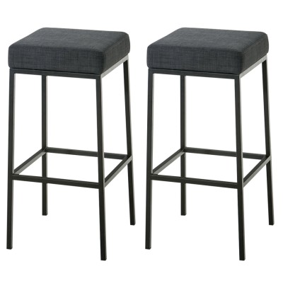 Lot de 2 tabourets de bar Montreal 85 tissu noir