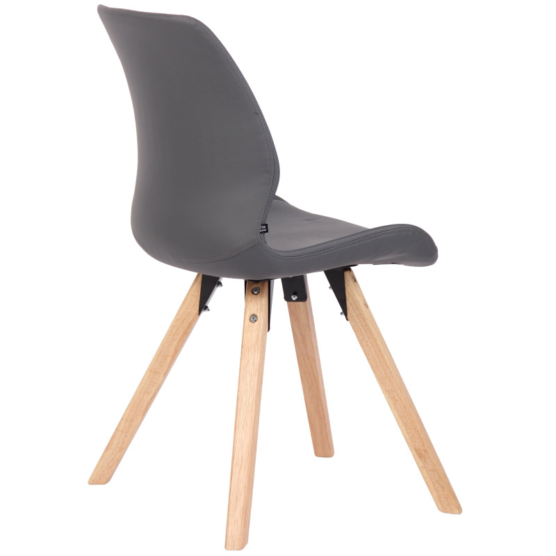 Fauteuil Luna, similicuir gris