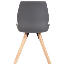 Fauteuil Luna, similicuir gris
