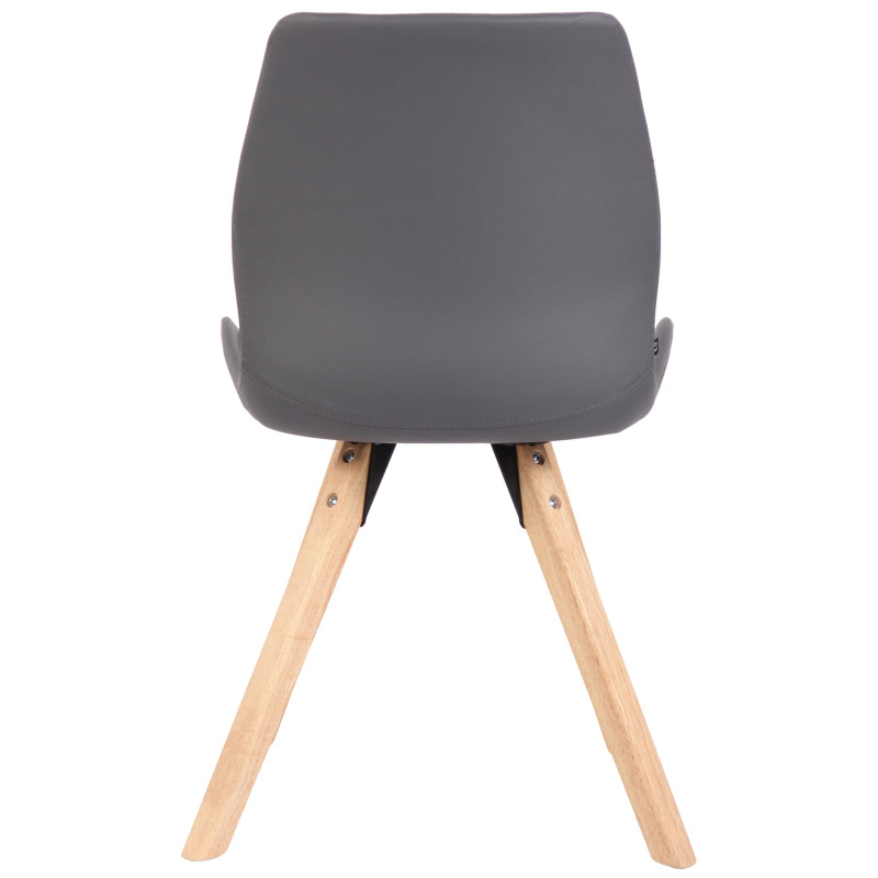 Fauteuil Luna, similicuir gris