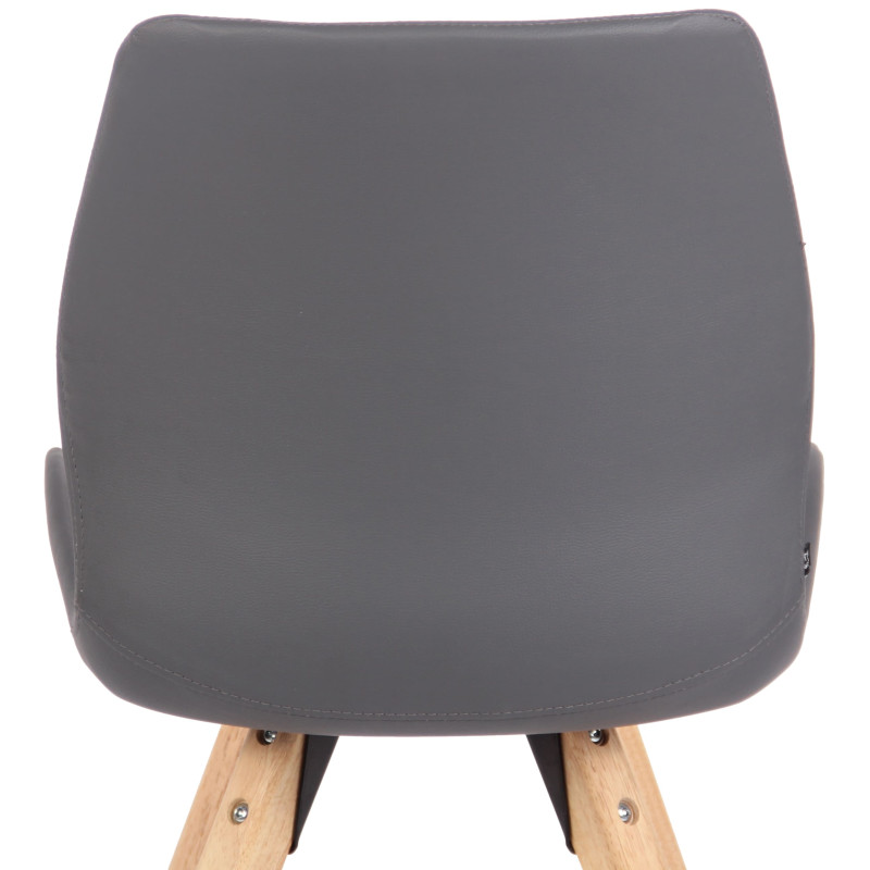 Fauteuil Luna, similicuir gris
