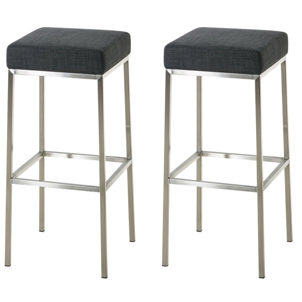 Lot de 2 tabourets de bar Montreal 85 tissu inox