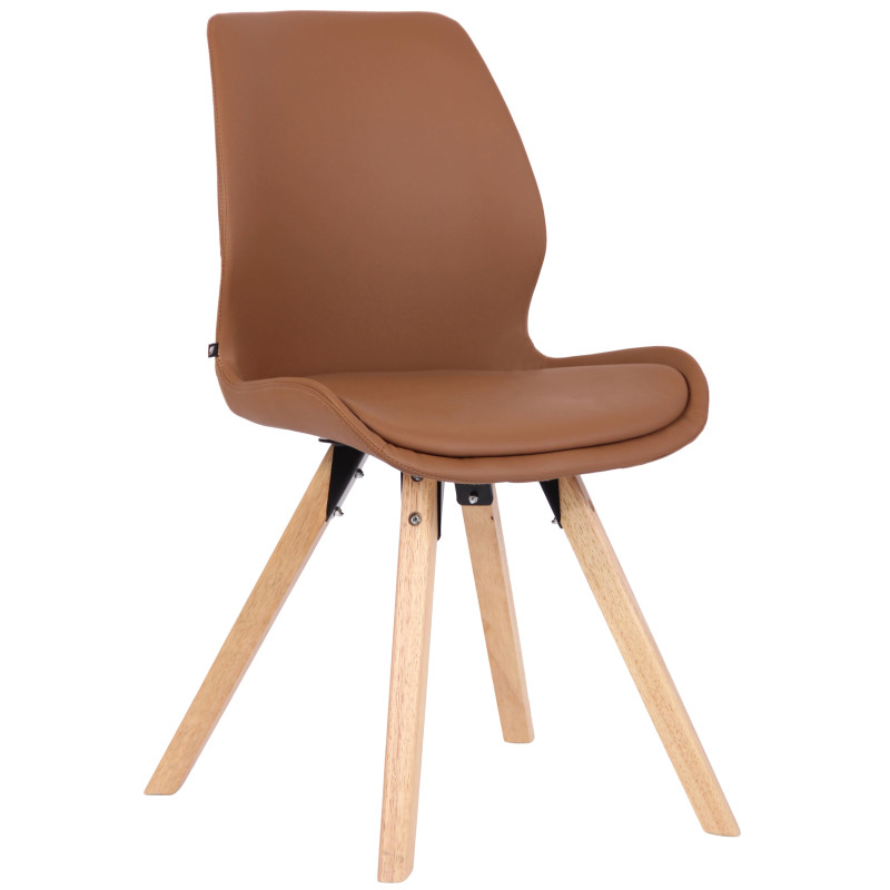 Fauteuil Luna, similicuir, marron clair