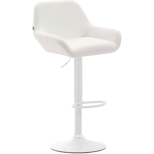 Tabouret de bar Braga simili cuir blanc