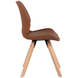 Fauteuil Luna, similicuir, marron clair