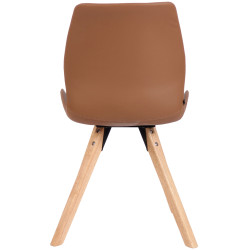 Fauteuil Luna, similicuir, marron clair