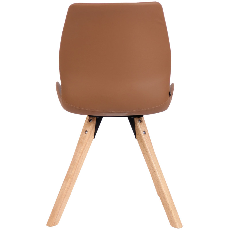 Fauteuil Luna, similicuir, marron clair