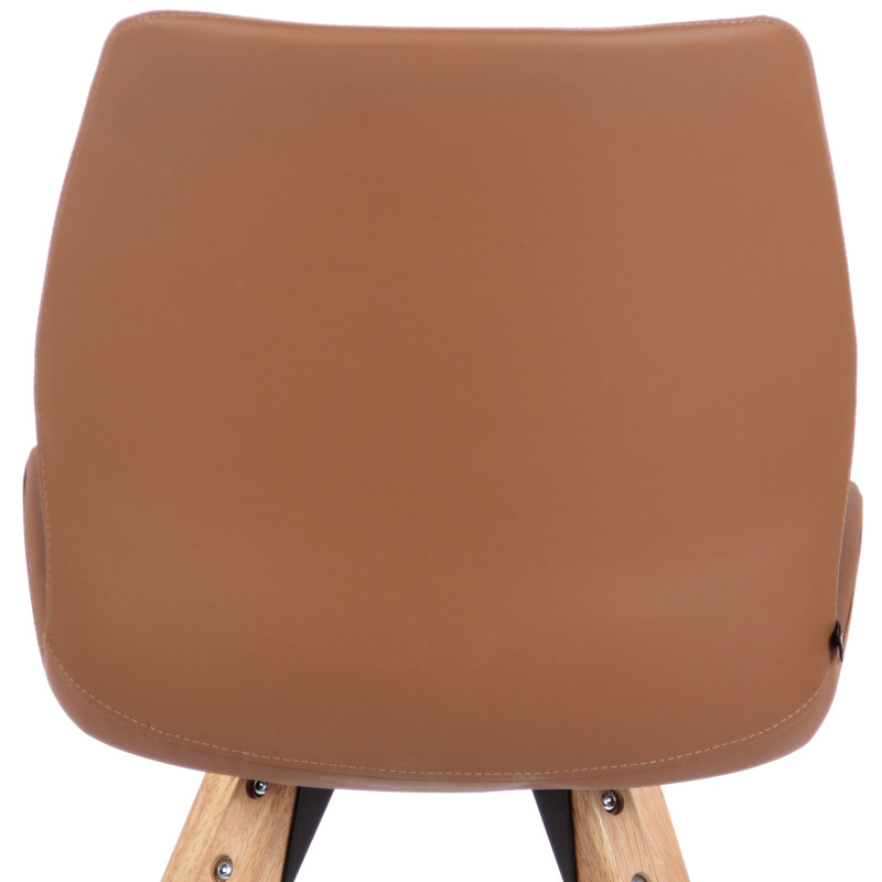 Fauteuil Luna, similicuir, marron clair