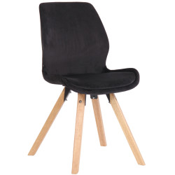 Fauteuil Luna, velours, noir