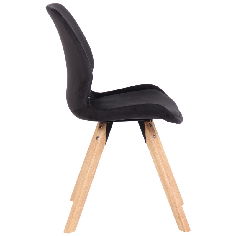 Fauteuil Luna, velours, noir