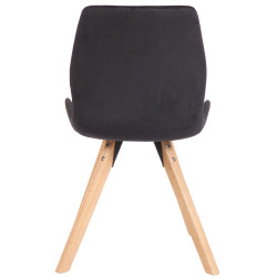Fauteuil Luna, velours, noir