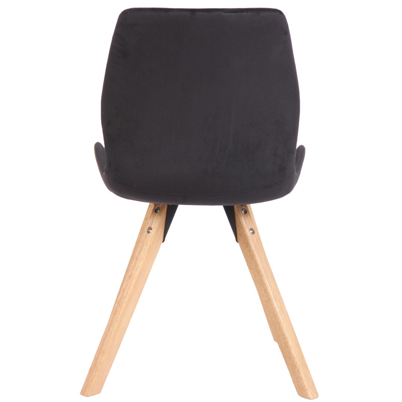 Fauteuil Luna, velours, noir