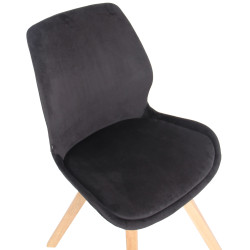 Fauteuil Luna, velours, noir