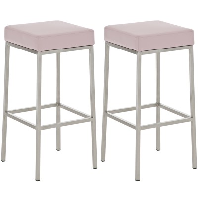 Lot de 2 tabourets de bar Montreal 85 simili cuir acier inoxydable