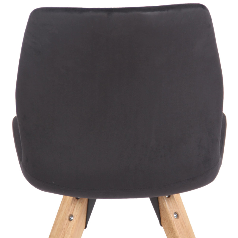 Fauteuil Luna, velours, noir