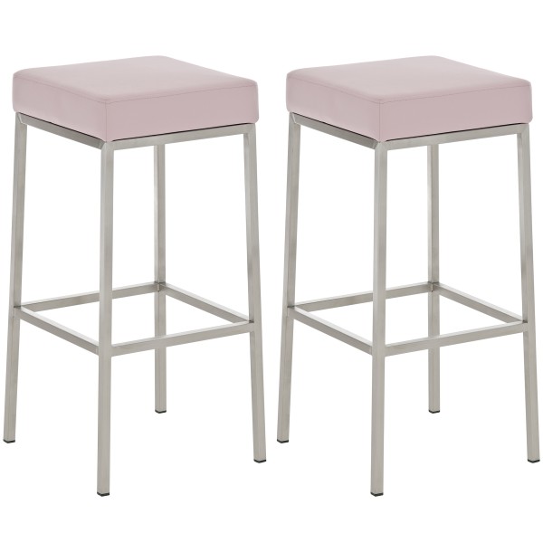 Lot de 2 tabourets de bar Montreal 85 simili cuir acier inoxydable