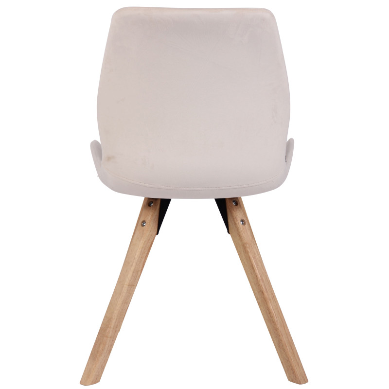 Fauteuil Luna, velours, crème