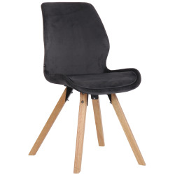 Fauteuil Luna, velours, gris foncé