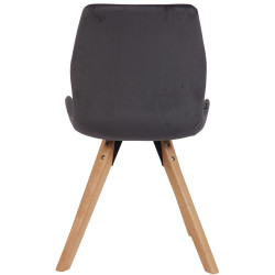 Fauteuil Luna, velours, gris foncé