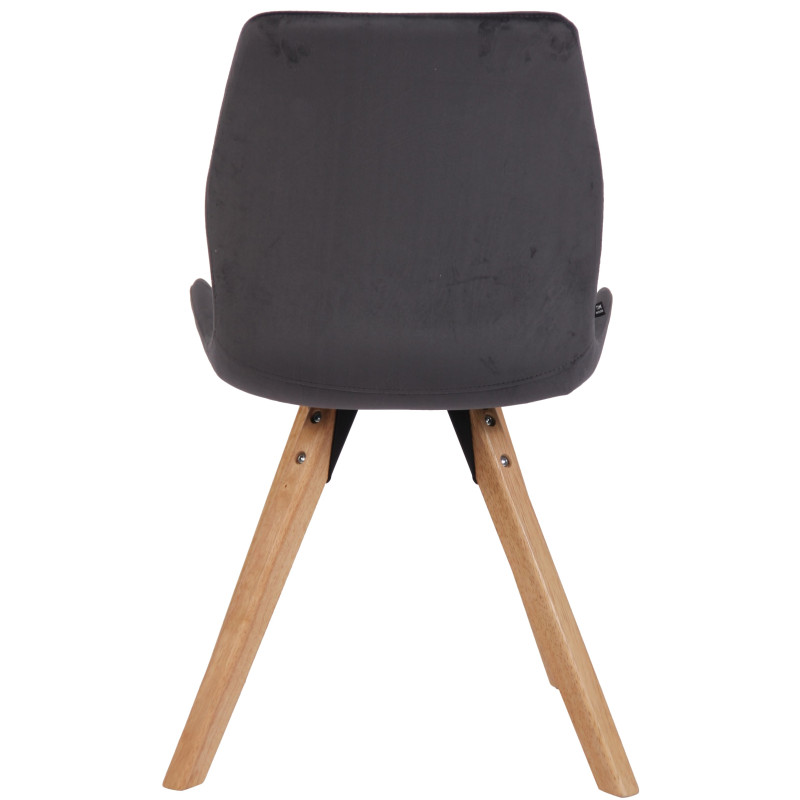 Fauteuil Luna, velours, gris foncé