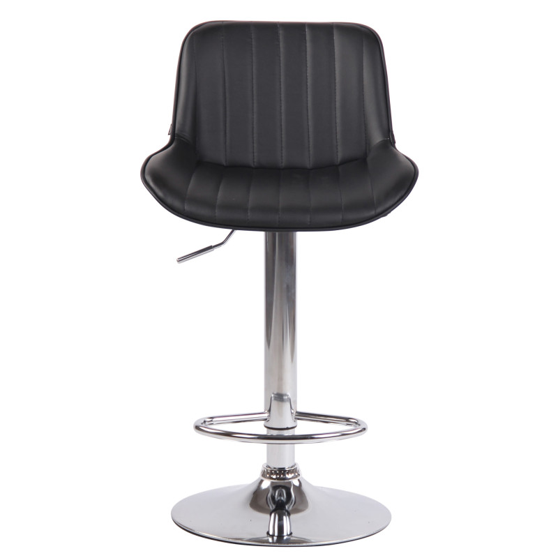 Lot de 2 tabourets de bar Lentini simili cuir chromé noir