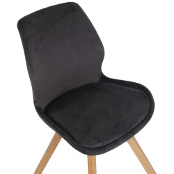 Fauteuil Luna, velours, gris foncé