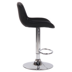 Lot de 2 tabourets de bar Lentini simili cuir chromé noir