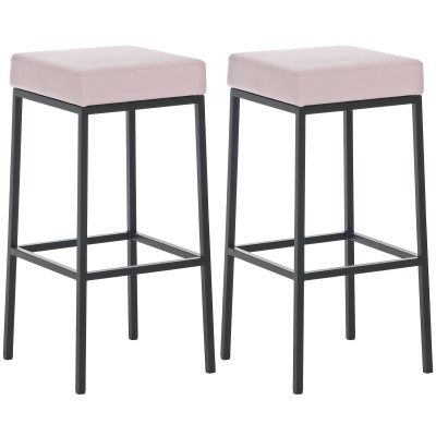 Lot de 2 tabourets de bar Montreal 85 simili cuir noir