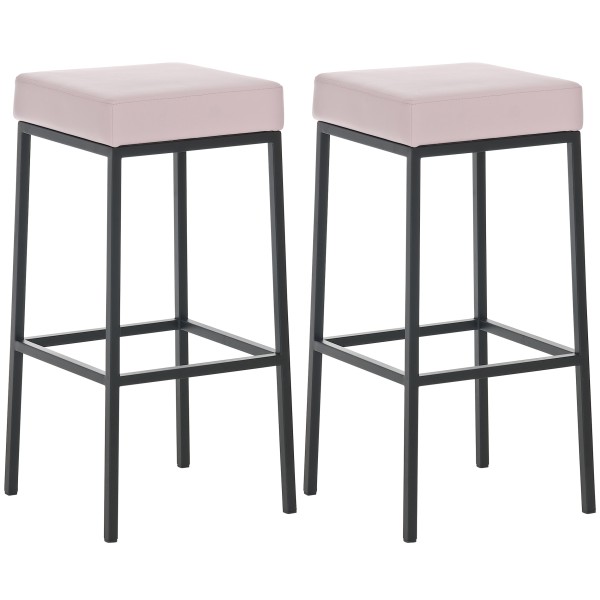 Lot de 2 tabourets de bar Montreal 85 simili cuir noir