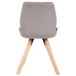 Fauteuil Luna, velours gris