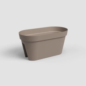 ARTEVASI Jardiniere pour balcon Capri - 30 x 60 x H 30 cm - 26,8 L - Gris taupe