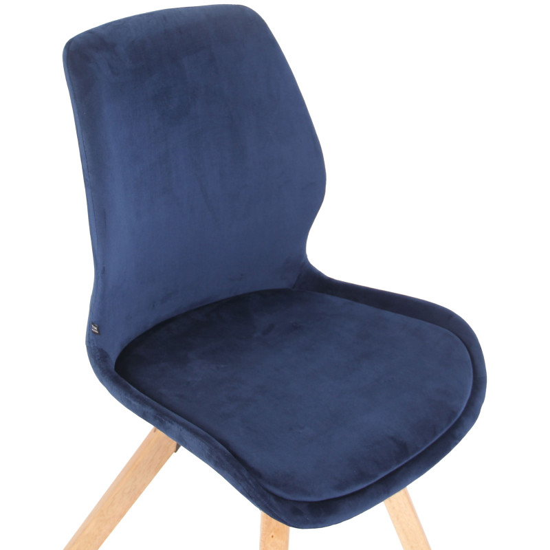 Fauteuil Luna, velours, bleu