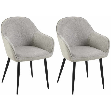 Ensemble de 2 chaises de salle à manger Boise, tissu gris