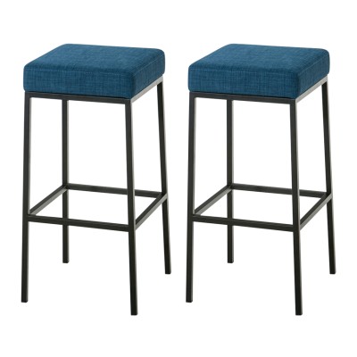 Lot de 2 tabourets de bar Montreal 80 tissu noir