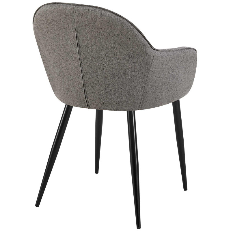 Ensemble de 2 chaises de salle à manger, tissu Boise, gris foncé