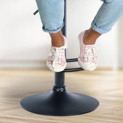 Lot de 2 tabourets de bar Solon velours noir crème