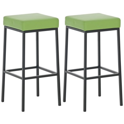 Lot de 2 tabourets de bar Montreal 80 simili cuir noir