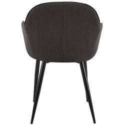 Ensemble de 2 chaises de salle à manger Boise en tissu noir