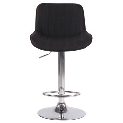 Lot de 2 tabourets de bar Lentini tissu chrome noir