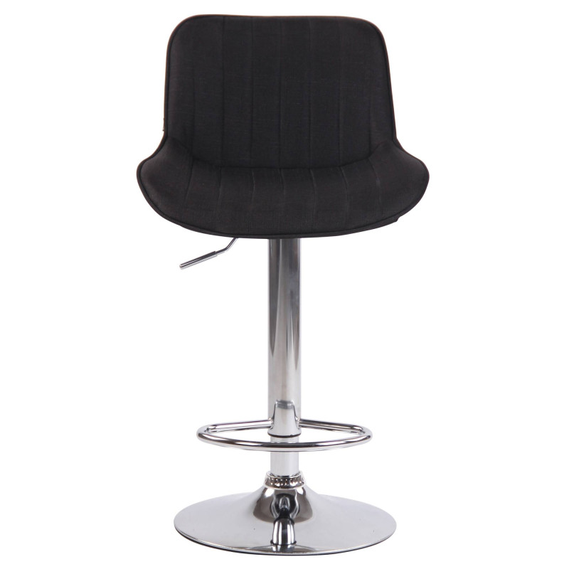 Lot de 2 tabourets de bar Lentini tissu chrome noir