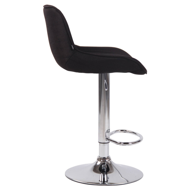 Lot de 2 tabourets de bar Lentini tissu chrome noir