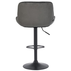 Set di 2 sgabelli da bar Solon in velluto nero e grigio scuro
