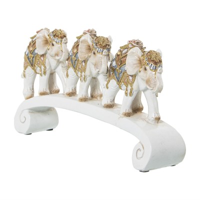 Figurine Décorative Alexandra House Living Blanc Doré Plastique Eléphant 9 x 15 x 27 cm