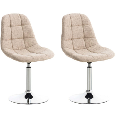 Ensemble de 2 chaises Emil en tissu crème