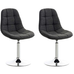 Ensemble de 2 chaises Emil, tissu gris foncé